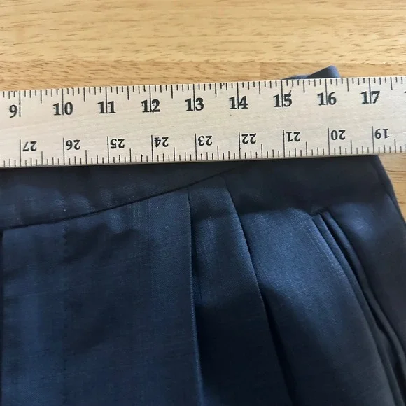 Ermenegildo Zegna Roma Fit‎ Navy Windowpane Wool Dress Pants 48 Made Switzerland